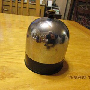 Antique portable humidor, stainless steel top.